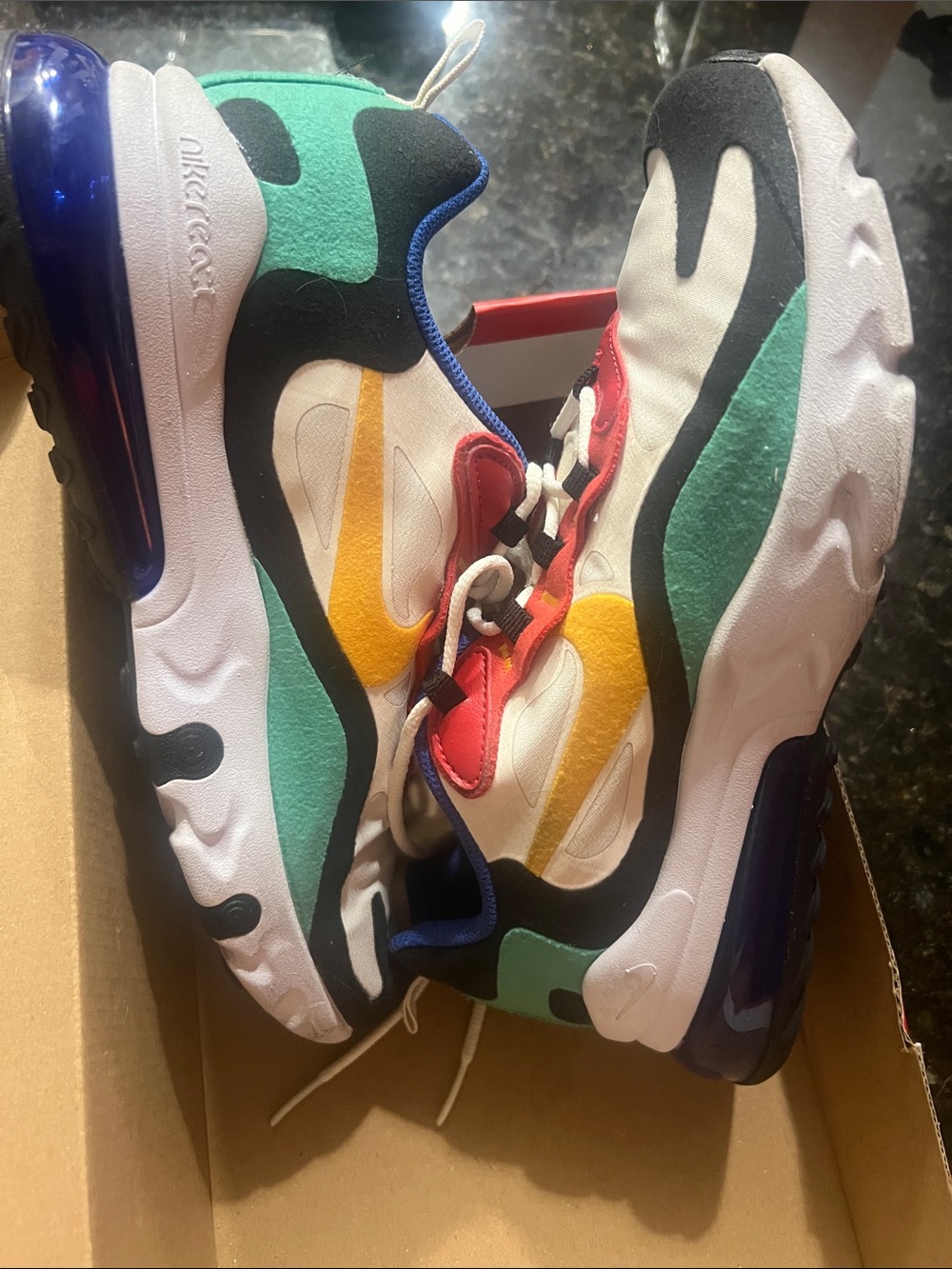 Nike React Kids Colorblock Sneakers - Green, Yellow, Red, Blue, Black, White - Picture 4 of 9